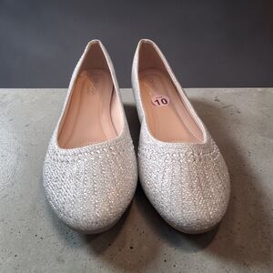 Sparkle Women's Silver Flats - Top Moda Womens Shoes Size 19